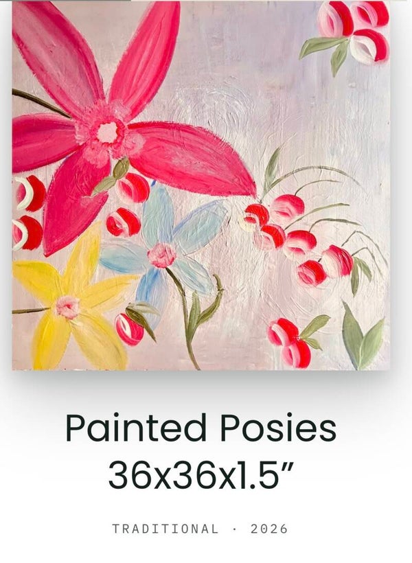 Painted Posies 36x36x1.5”