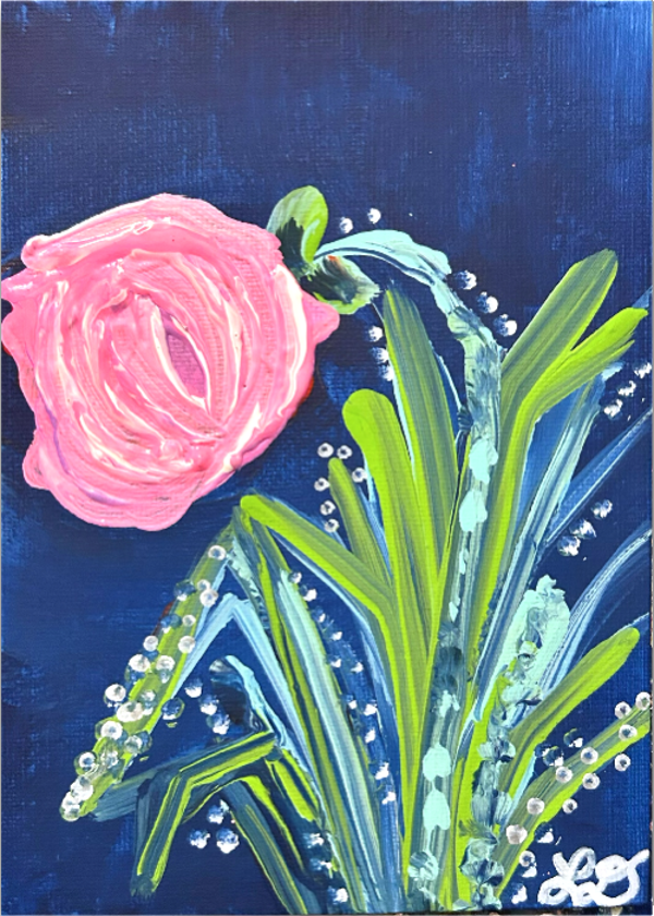 Antique Pink Rose 5x7” Canvas Panel