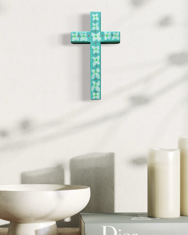 Hand Painted Cross 8x4.5”
