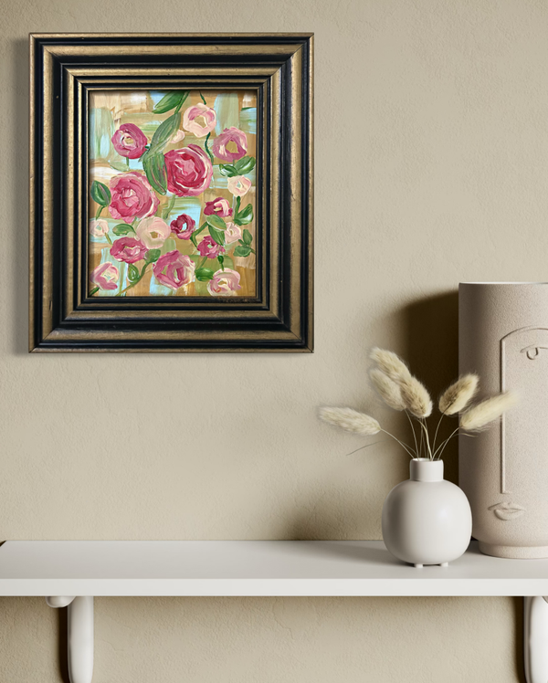 Country Roses 12x13.5” framed