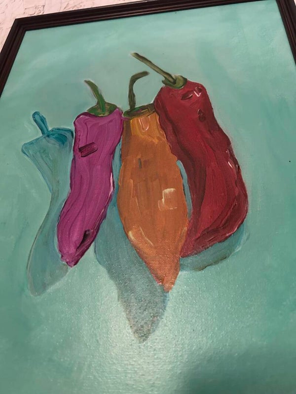 Pepper Trio 12.5x16.5” framed