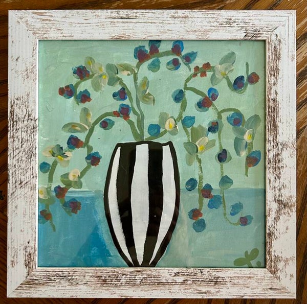 Black & White Vase Series, no.4 9x9” framed
