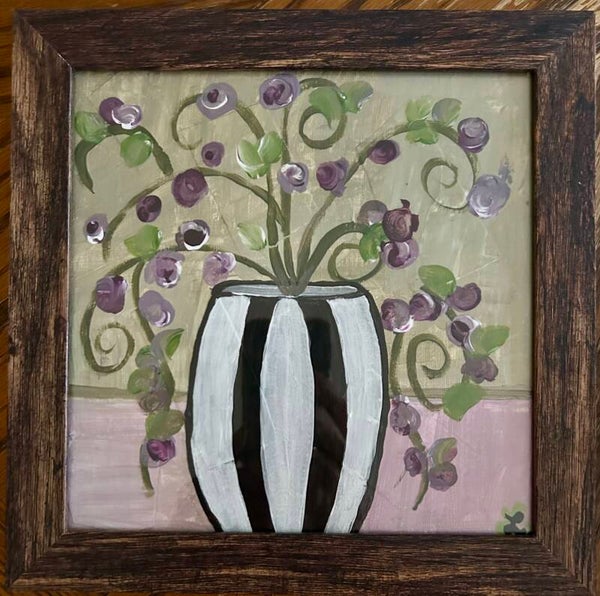 Black & White Vase Series, no. 5 9x9” framed