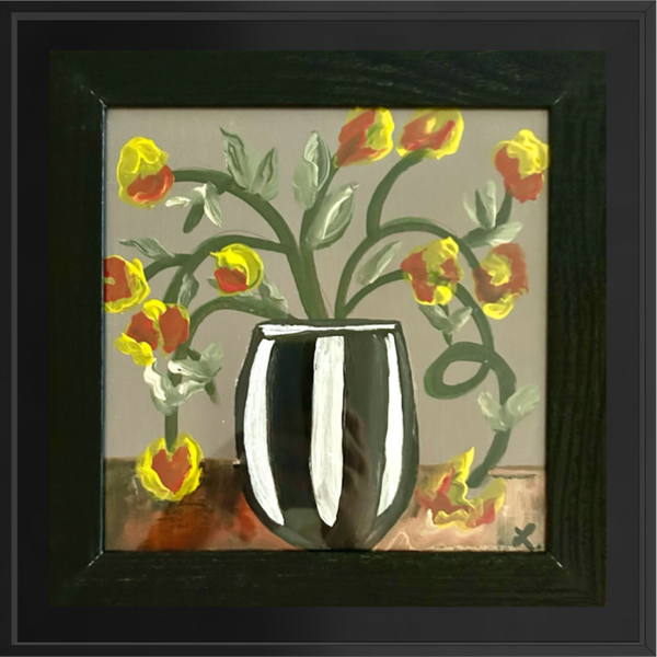 Black & White  Vase Series, no. 3 9x9” framed