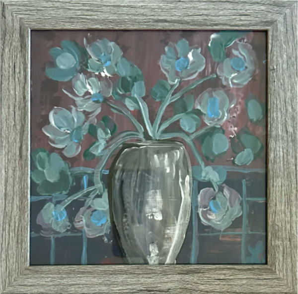 Blue Mood 9x9”  framed