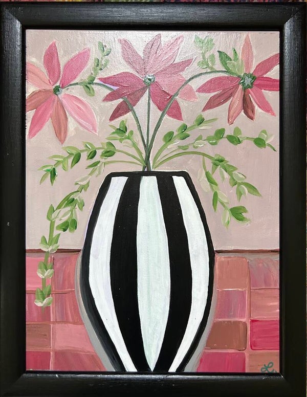 Black & White Vase Series, no.1  13x17” framed