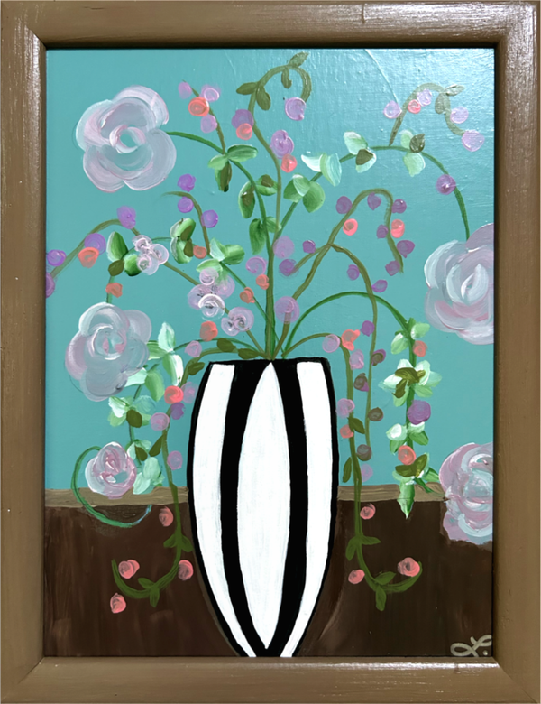 Black & White Vase Series, no.2. 13x17” framed