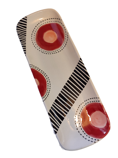 Kuchenplatte Lapla rot gemustert