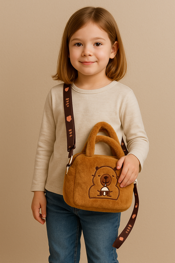 Schattig pluche kindertasje met capibara design ✨