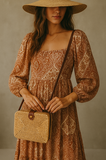 Bohemian Rotan Crossbody Tas