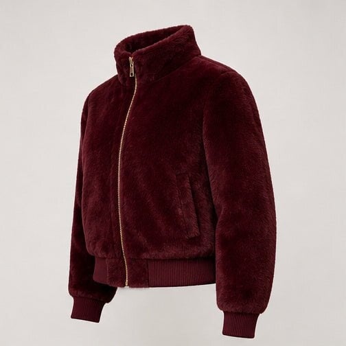 🍷 NIEUW BINNEN | BORDEAUX FAUX FUR BOMBERJAS 🍷
