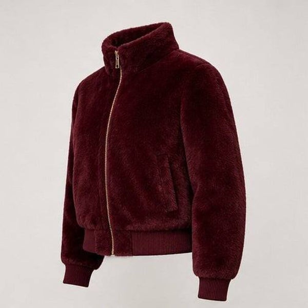 🍷 NIEUW BINNEN | BORDEAUX FAUX FUR BOMBERJAS 🍷