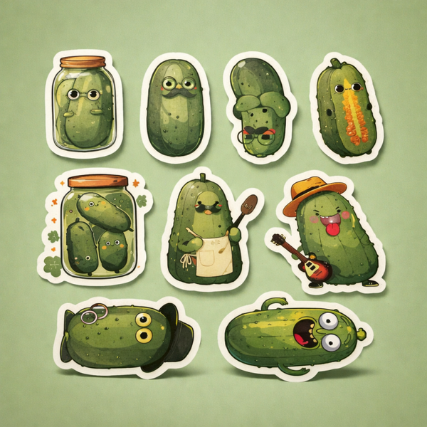 🥒 Augurken Stickers – Zuur, Grappig & Onweerstaanbaar