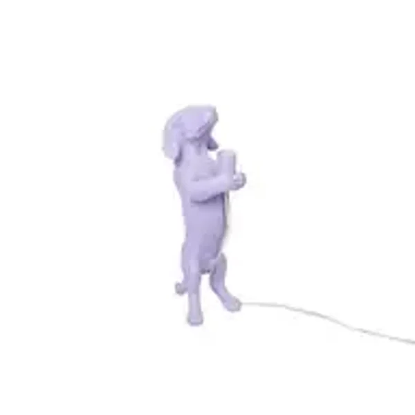 Lampen - Teckel Tafellamp - Polyresin - Lila - E14 - 10x15x38cm
