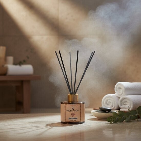 Reed Diffuser Geurstokjes 100ml – Amber – Luxe Geurverspreider van Glas met Zwarte Stokjes