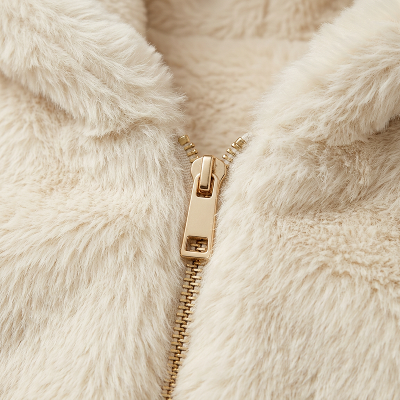 🤍 Luxe faux fur jas met capuchon – Cream White