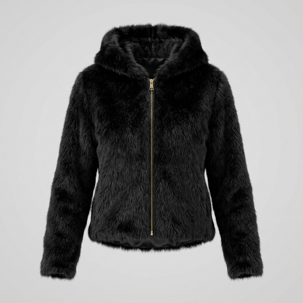 🖤 Luxe faux fur jas met capuchon – Black