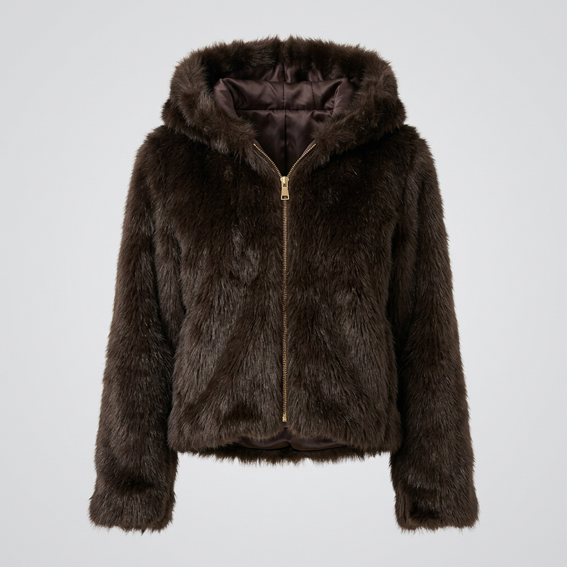 🖤 Luxe faux fur jas met capuchon – Dark Brown 🤎
