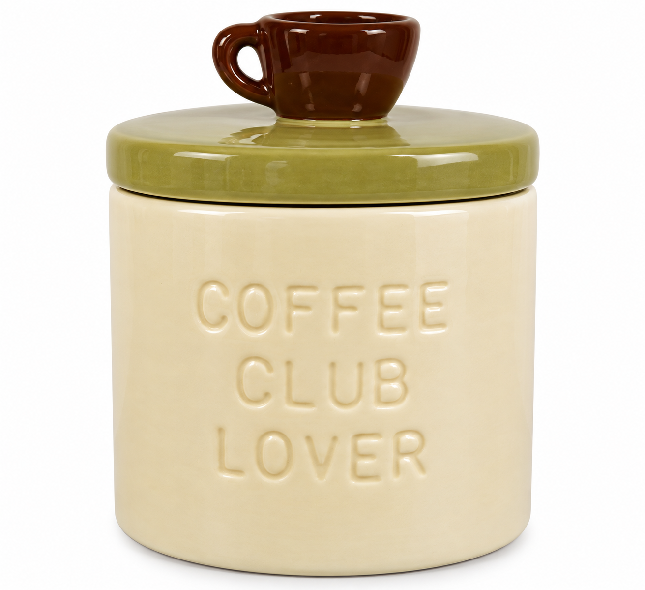 Voorraadpot Coffee Club Dolomite Ivory – 11 x 11 x 13 cm