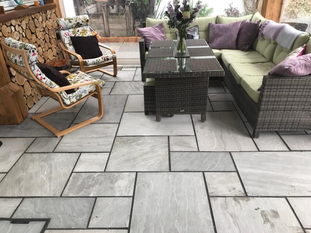 Natural stone patio by SD Landscapes
