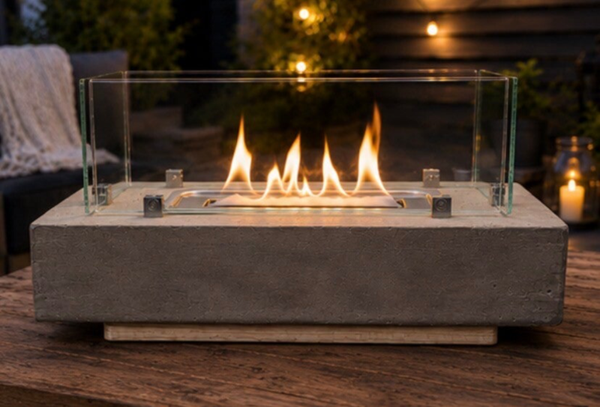 Handcrafted Concrete Tabletop fire