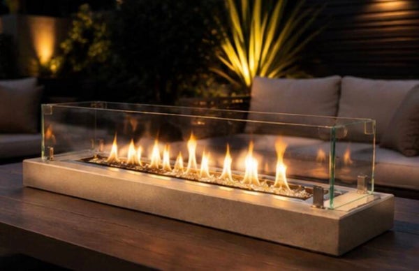 Bio ethanol concrete table top fire