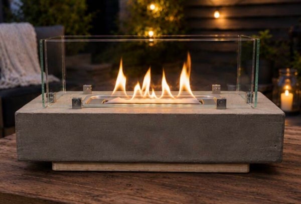 Handcrafted Concrete Tabletop Bioethanol Fire Pit