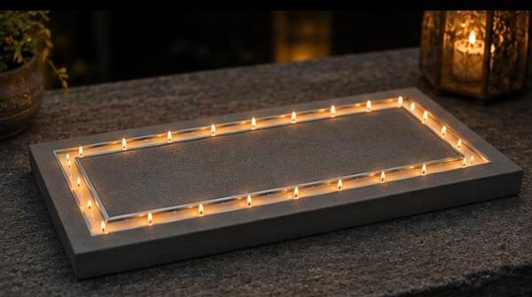 Handmade Concrete Rectangle Candle Holder – Modern Luxury Table Centrepiece |
