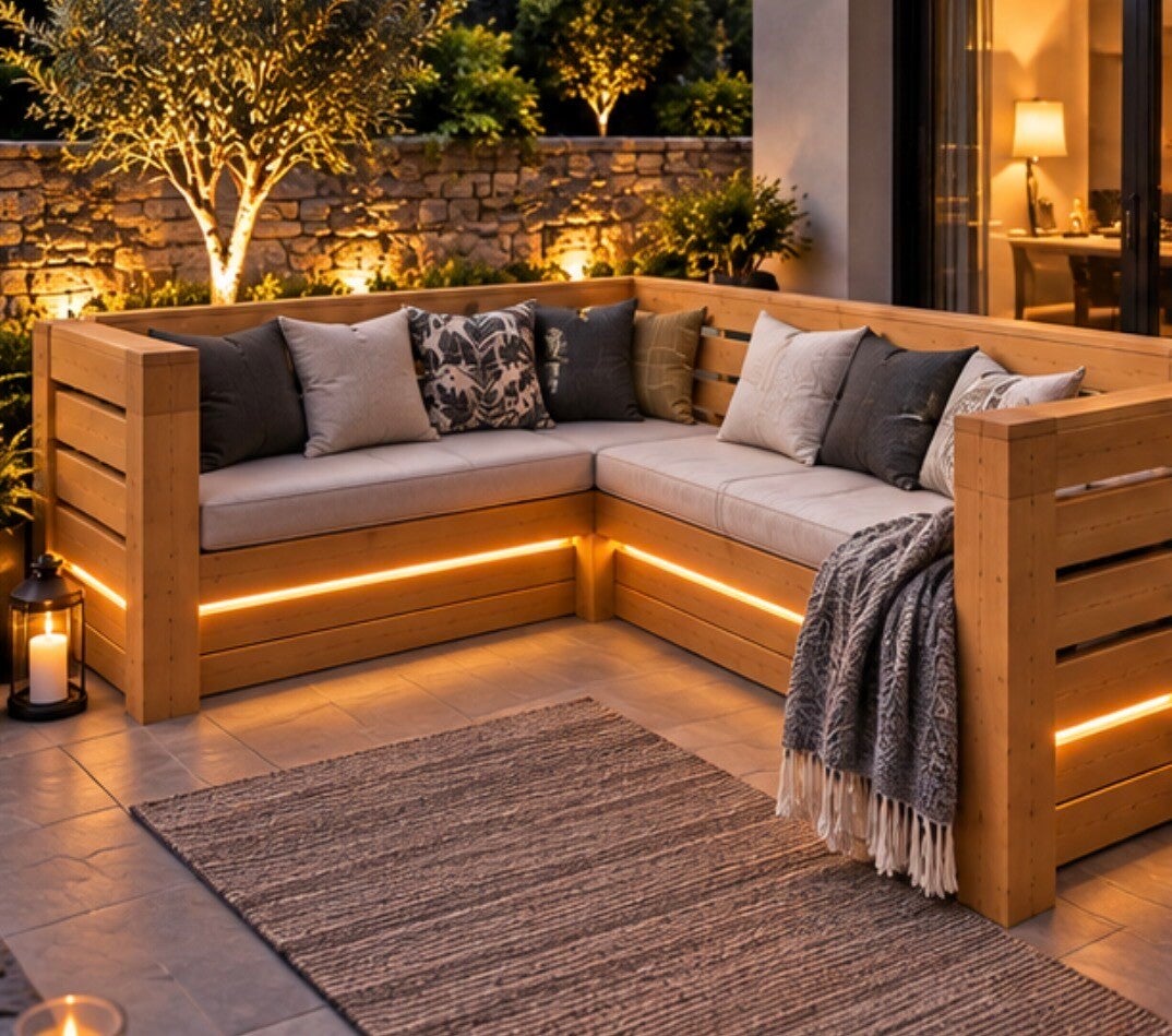 Standard corner bench with LED lighting