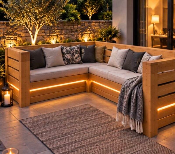 Standard corner bench with LED lighting