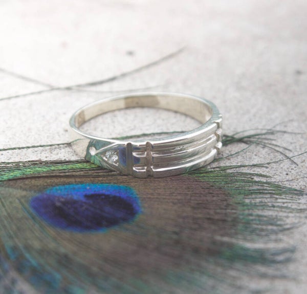 Zilveren Atlantisring met diamant of kristallen