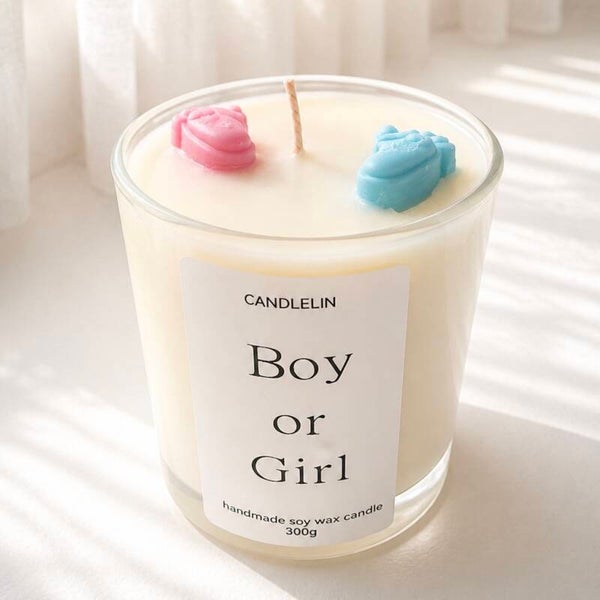 Gender reveal kaars