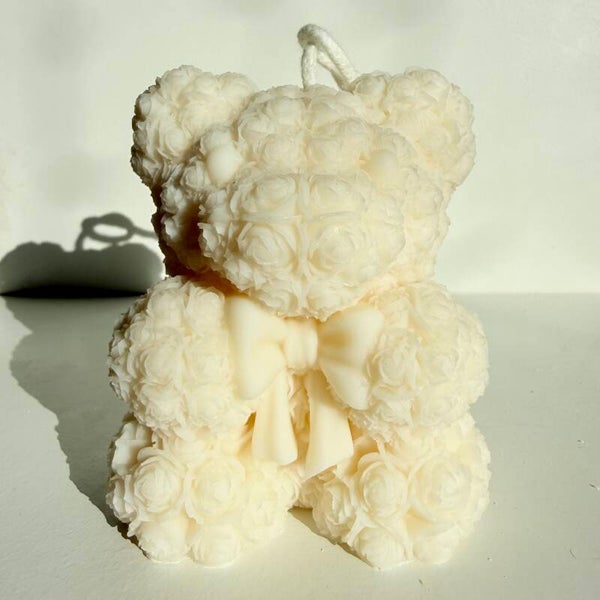 Belle Bear - Rozenbeer Kaars – Handgemaakt
