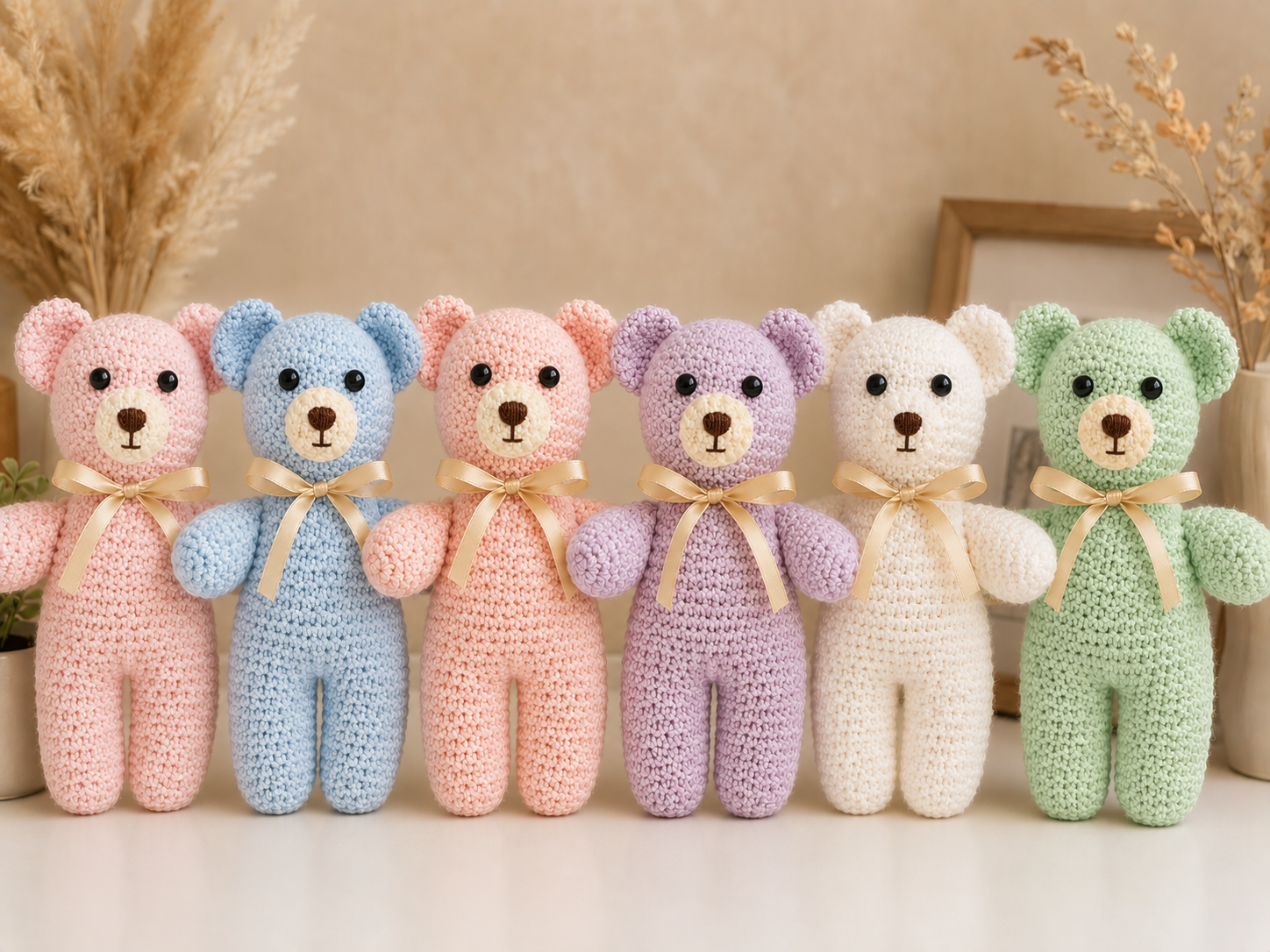 TRADITIONAL TEDDY (PASTEL COLOURS)