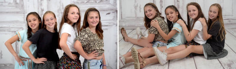 4 meiden op een rijtje