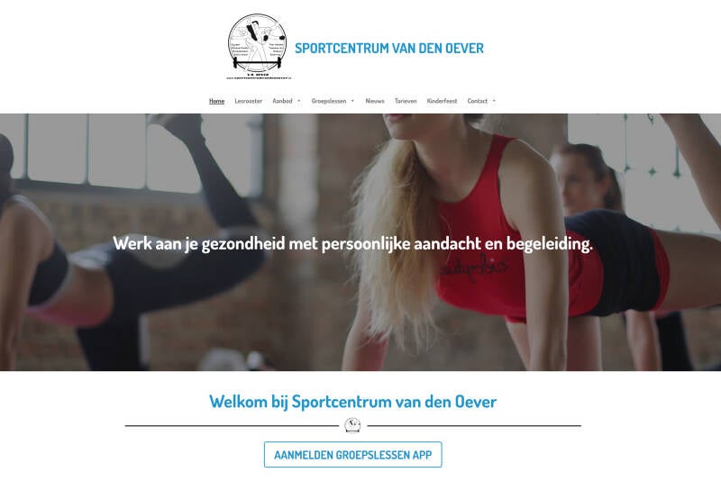 Voorbeeld foto website pagina sportcentrumvandenoever