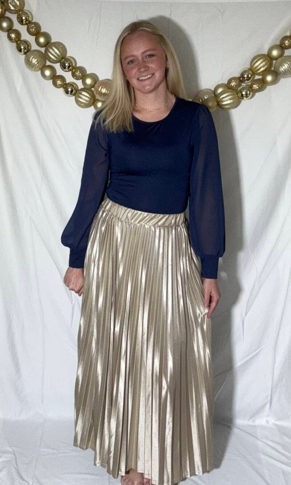 Gold Pleated Skirt