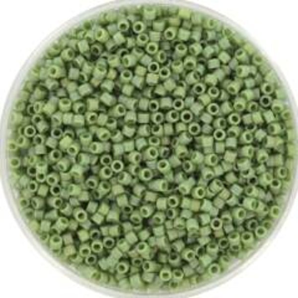 Miyuki Delica Beads 11/0 | DB-2310 Opaque Mat AB Glazed Pistachio | 5gr