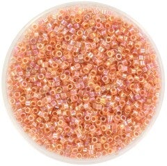 Miyuki Delica Beads 11/0 | DB-54 Dark Peach Lined Crystal AB | 5gr