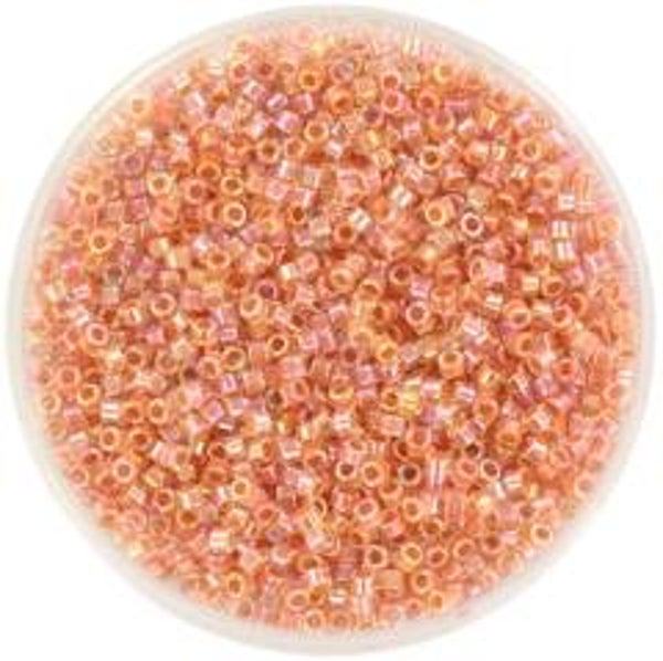 Miyuki Delica Beads 11/0 | DB-54 Dark Peach Lined Crystal AB | 5gr