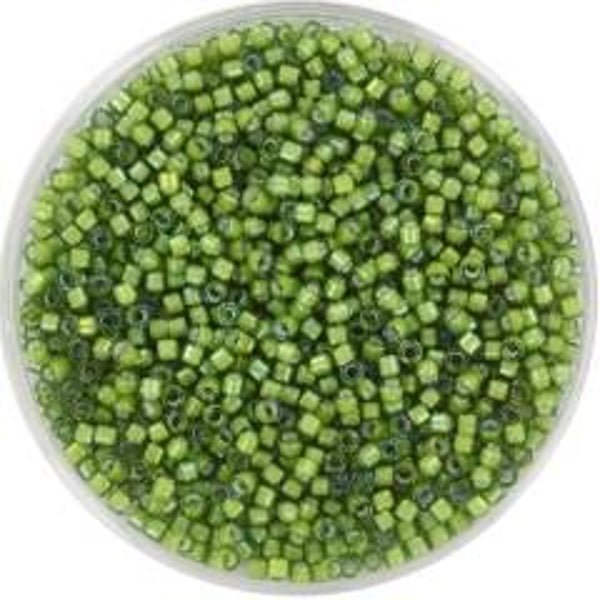 Miyuki Delica Beads 11/0 | DB-1786 White Lined Light Green | 5gr