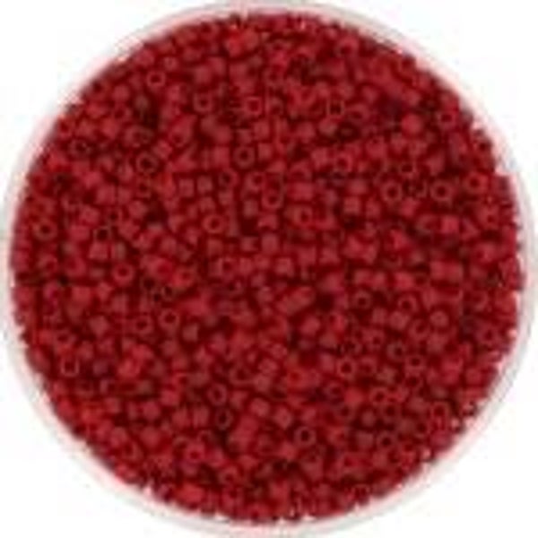 Miyuki Delica Beads 11/0 | DB-796 Opaque Semi Frosted Dyed Red | 5gr