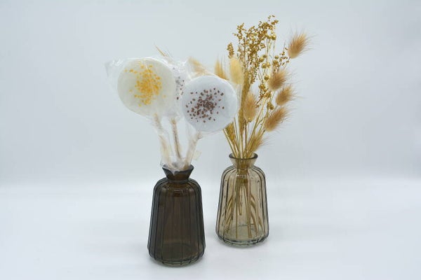 Glazen vaasje - lichtbruin