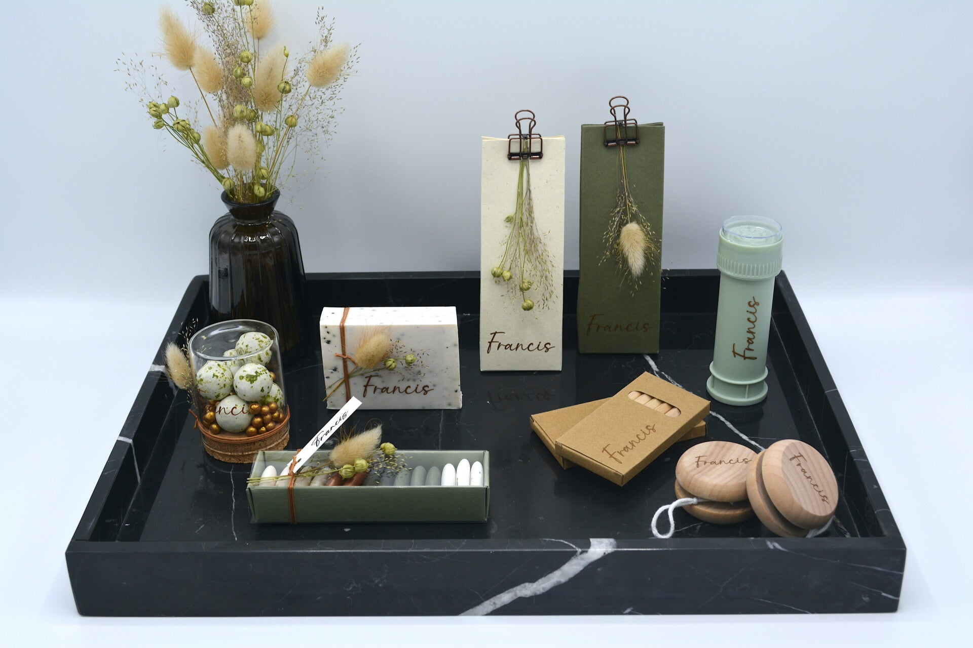 Marmeren tray - ZWART