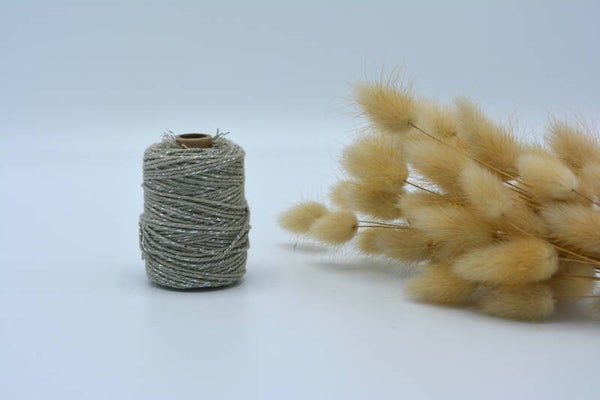 Glitterkoord (per m) - GRIJS/ZILVER