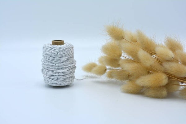 Glitterkoord (per m) - WIT