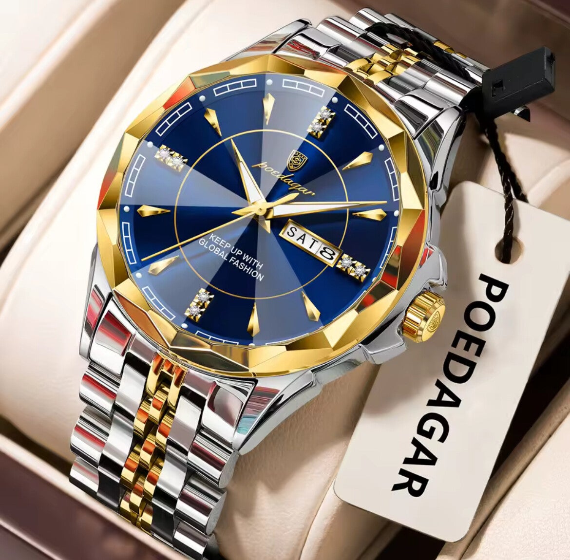 Poedagar Luxury date integrated watch
