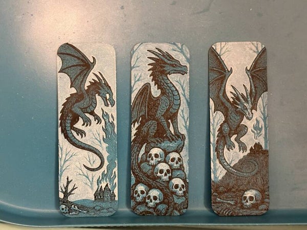 Dragon and Skull Bookmarks