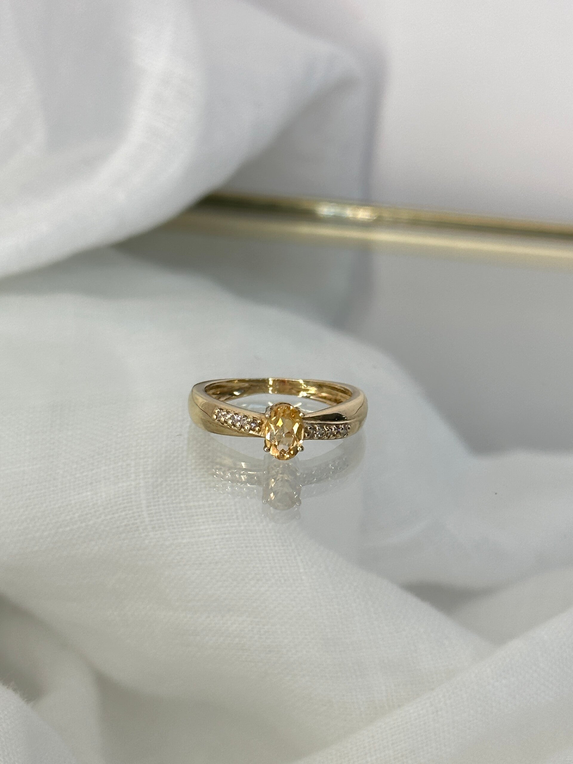 Celia | 9ct Citrine & Diamond ring