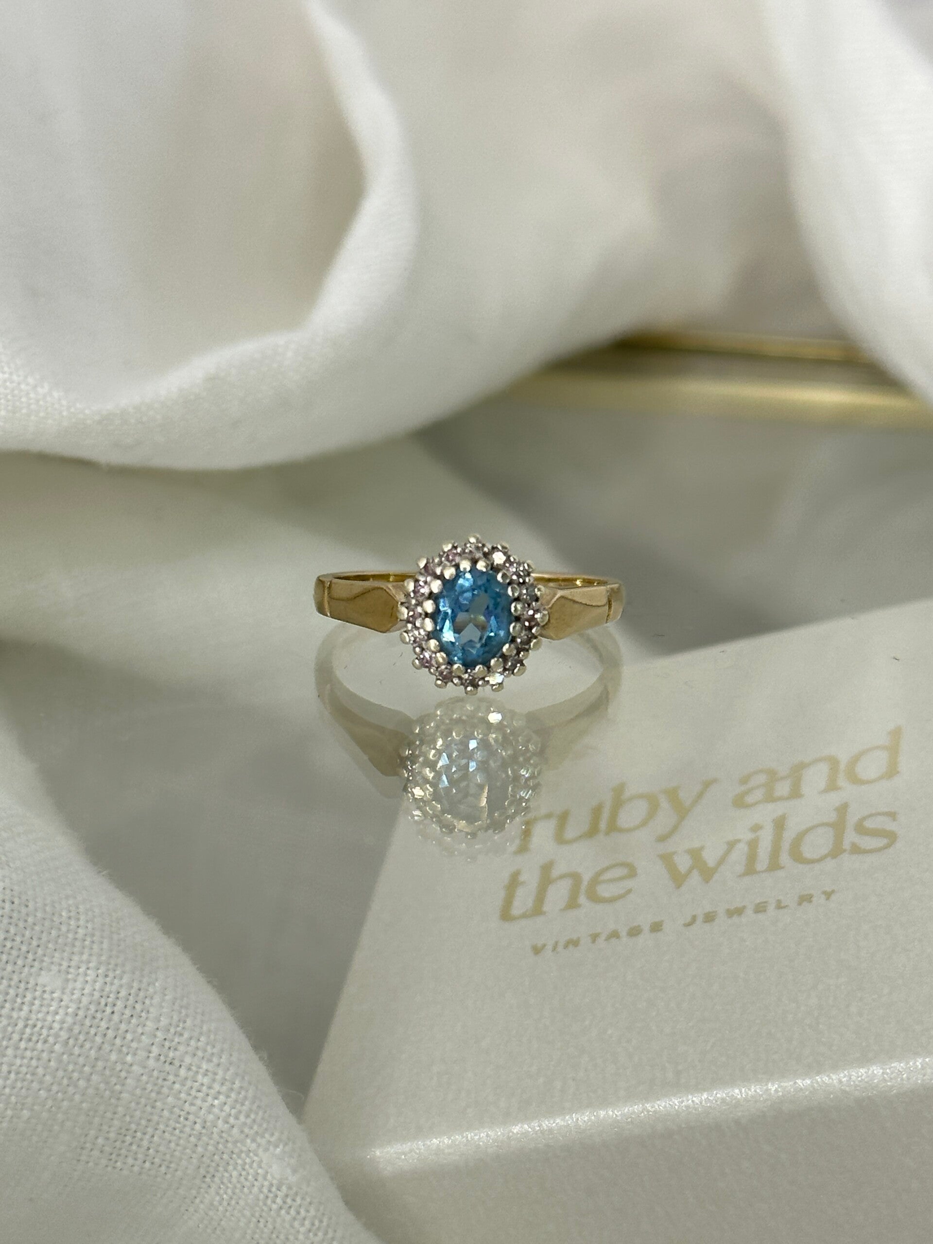Olina | 9ct Topaz & Diamond Cluster ring